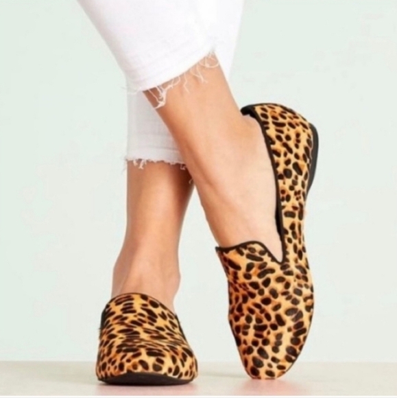 Birdies The Starling Leopard Slip On Genuine Calf hair Loafers Size 8.5 Women's - Picture 3 of 14